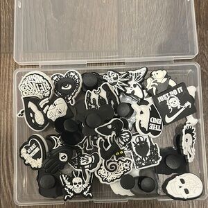 Black and White croc charms